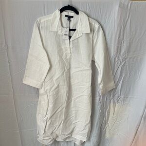 Saks Fifth Avenue Cream Casual Button Down Shirt
